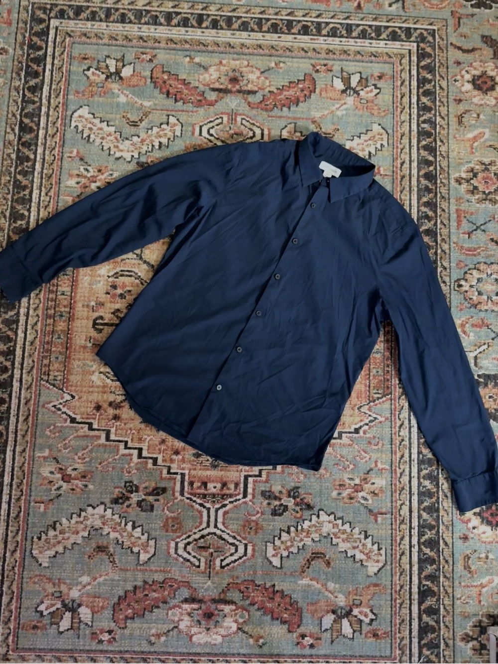 Calvin Klein Navy Blue Button-Up Shirt